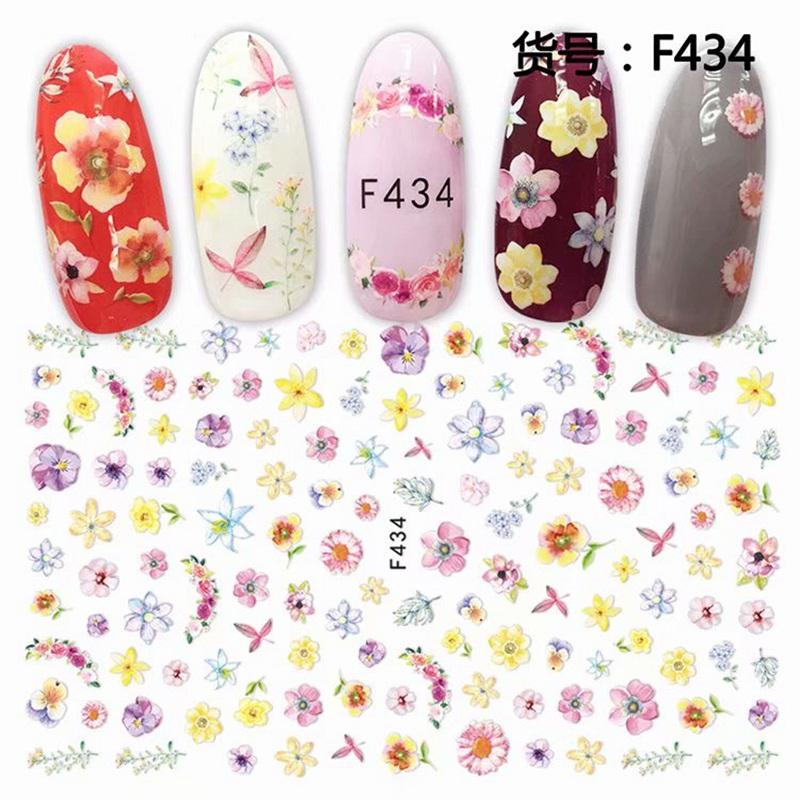 Self Adhesive Flower Unicorn Pattern Nail Art Decorations Stickers And Decals Acrylic Manicure Nails Supplies Tool HQ