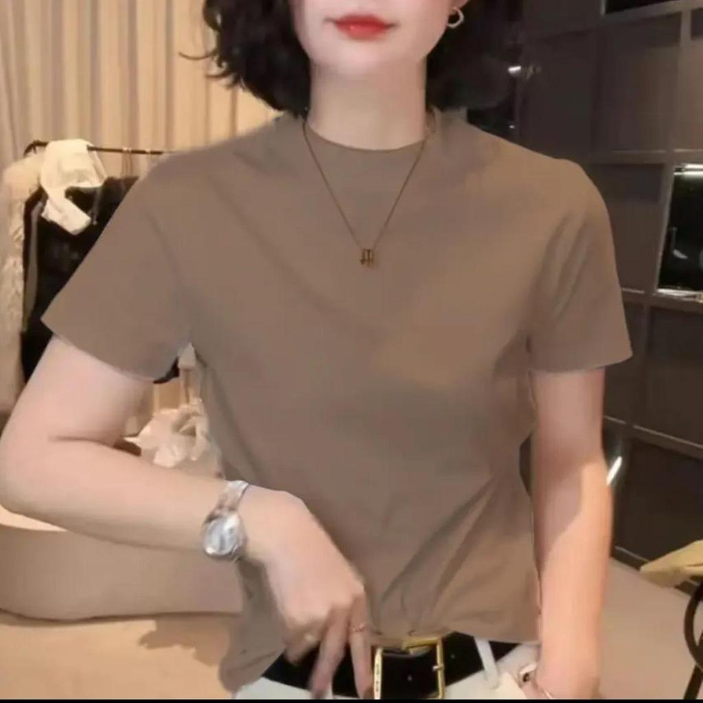 2026 Spring/Summer Korean Style Slim Fit Women's Base Layer T-Shirt - Short Sleeve, Versatile, and Simple Design