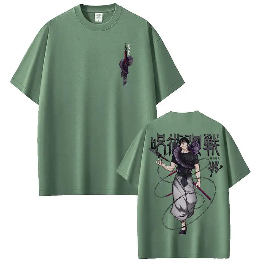 Heta Anime Jujutsu Kaisen Fushiguro Toji Grafiska T-shirts Herr Kvinnor Harajuku Vintage T-shirt Överdimensionerad Bomull Casual Kortärmad