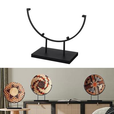 Elegante Supporto Rotondo in Metallo per Esporre Foto e Oggetti Decorativi Base Decorativa in Vetro Colorato Organizzatori