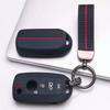 Silicone Key Fob Cover with Keychain for 4-button Flip Remote, Anti-Scratch & Anti-Drop Protective Case for Jeep Renegade Compass for Fiat 500X Toro