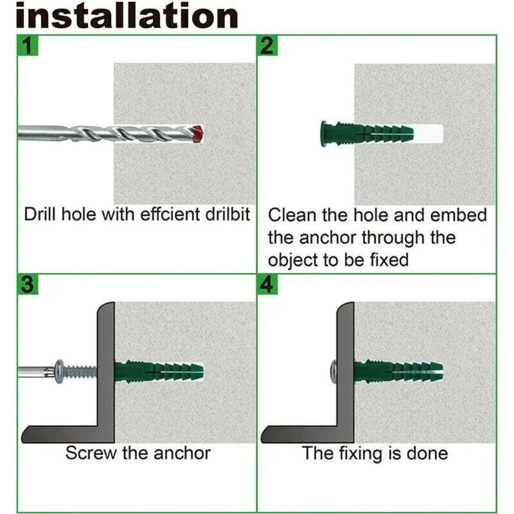 Durable Construction Screws Assortment Kit Plastic Material Self Tapping Screw Brick Surfaces