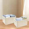 2-Tier Foldable Storage Bin with Wheels 59L Large Closet Organizers 35kg Load Capacity Per Box for Home Bedroom Cream White