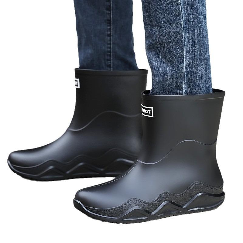 British short and medium rain shoes Chelsea wading boots men's new non-slip rubber boots men's outer wear shoes fishing shoes