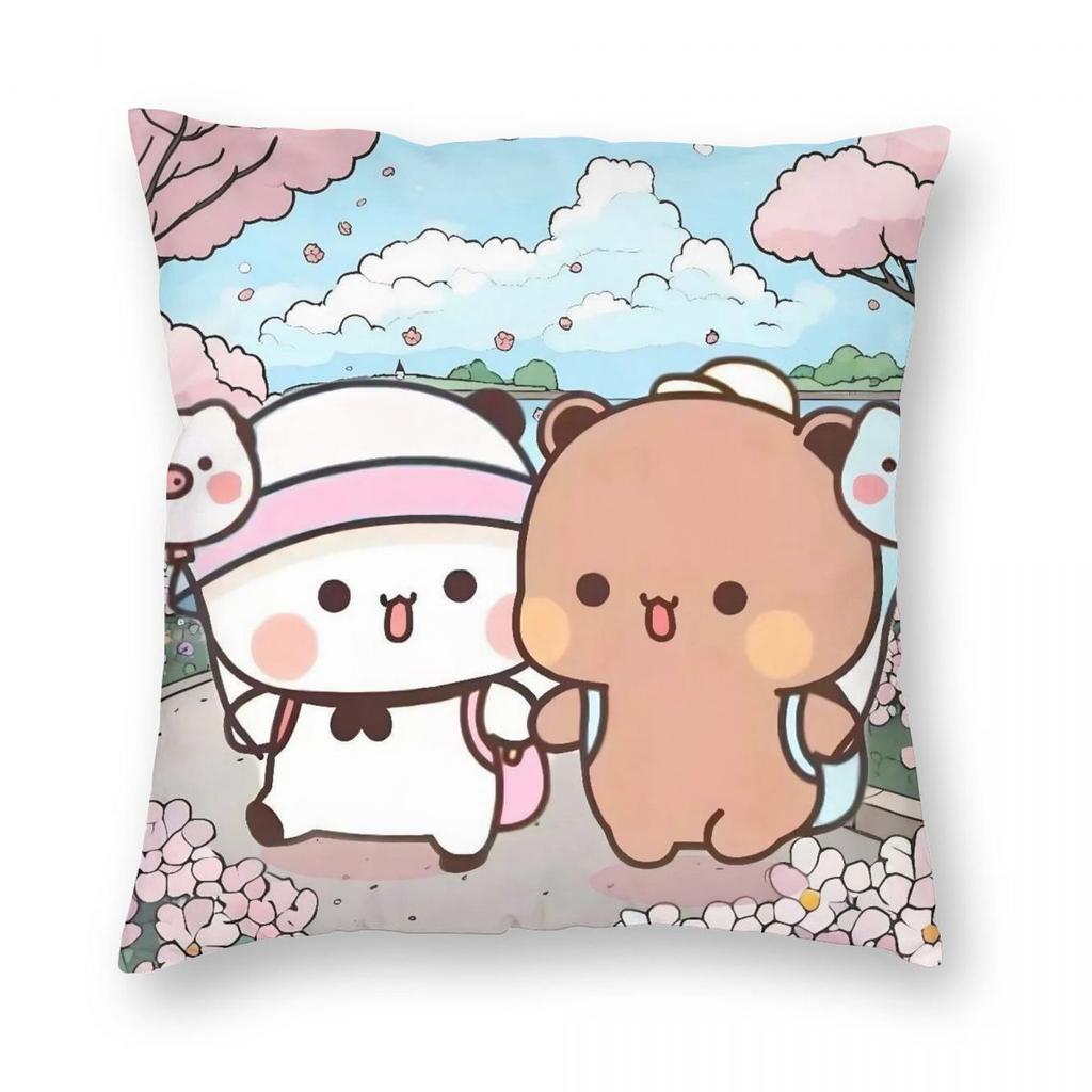 Cartoon Bubu Dudu Kissenbezug Doppelseitiger Druck Polyester Kissenhülle Dekorativer Bär Niedliche Kissenhülle Abdeckung Zuhause Quadratisch