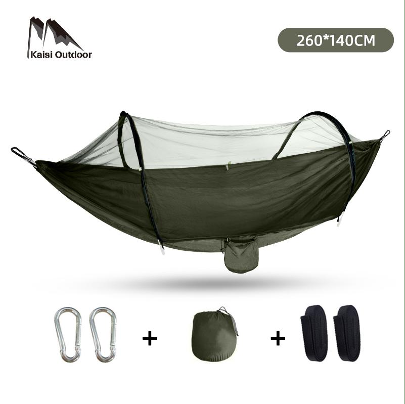 Vollautomatische Schnellöffnende Moskitonetz-Hängematte Outdoor Einzel- oder Doppelperson Nylon Campingstange Moskitonetz-Hängematte Anti-Moskito-Hängematte