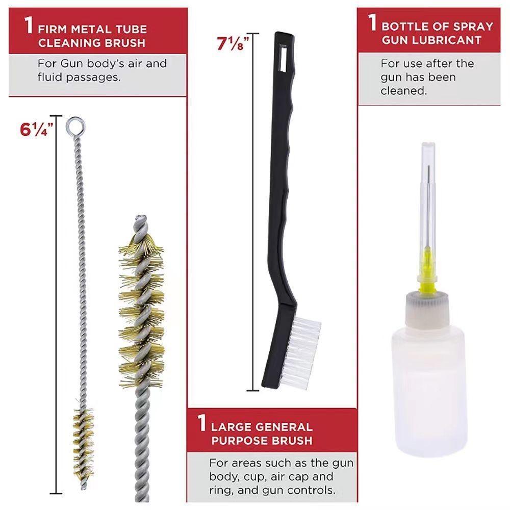 Pneumatische Spritzpistolen-Reinigungsset Reinigungsbürste 22-teiliges Set Wartungswerkzeugsatz Bürste Reinigungsöl Professionelles Set