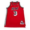 X NBA Collaboration Miami Heat Dwyane Wade Brand Logo 3D Retro Fan Edition Sleeveless Basketball Jersey Unisex Jersey Red Black 7613A-3HC-K9549