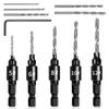 11pcs 1/4 Inch Hex Shank Counterbore Drill Bit Set Quick Change Chamfer Drill Bit Set  Woodworking