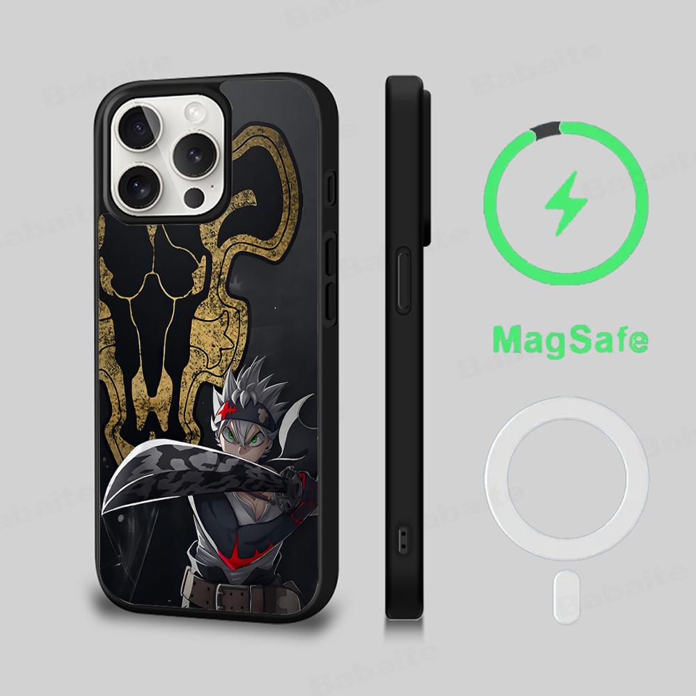 Black Clover Phone Case Magnetic Case For IPhone 18 16 14 13 12 11 15 Pro Max Plus For Magsafe Wireless Charge Cover