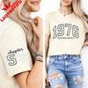 Personalized Limited Edition Tee Custom 1976 Year Number 50th Birthday High Quality Cotton Retro Shirt Printed Tshirt Tops