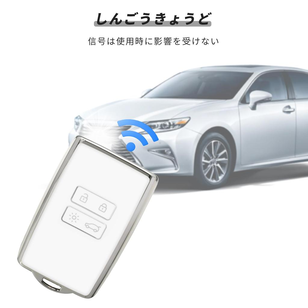 OFFCURVE Smart Key Case for Renault Key Cover, 4 Buttons, Shockproof, Scratch-Resistant, Keychain, Stylish,