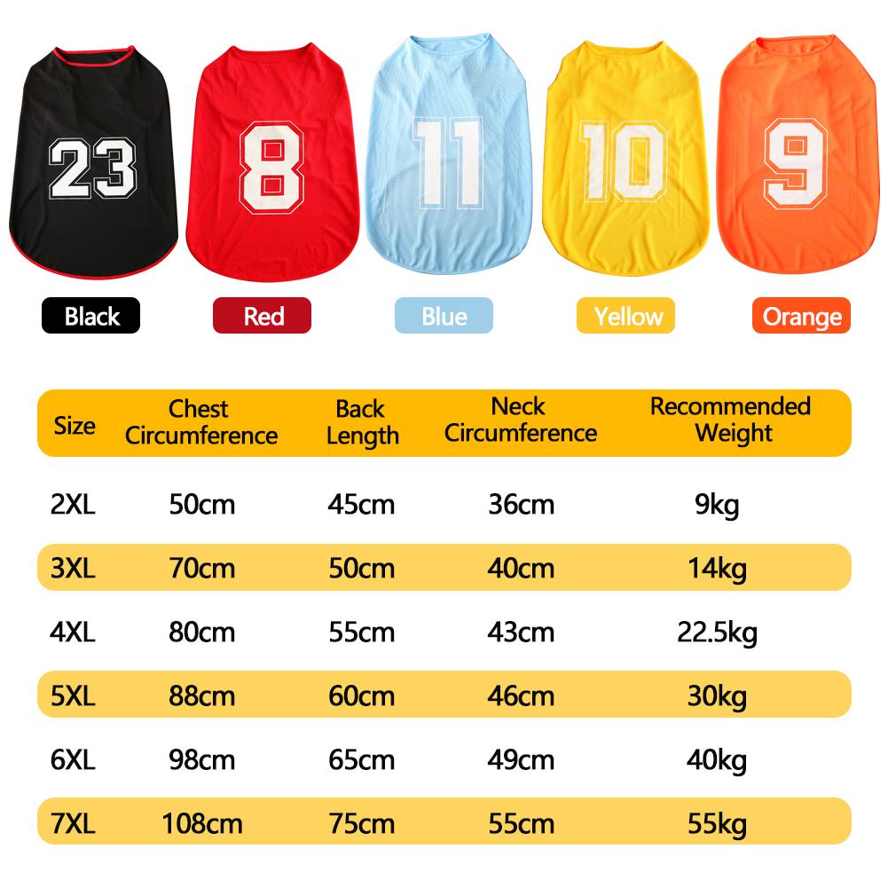 Spring Dog Clothes Breathable Basketball Digital Clothing Pet Quick-drying Large Dog Sweat Shirt Pet T-shirt Vest Outdoor