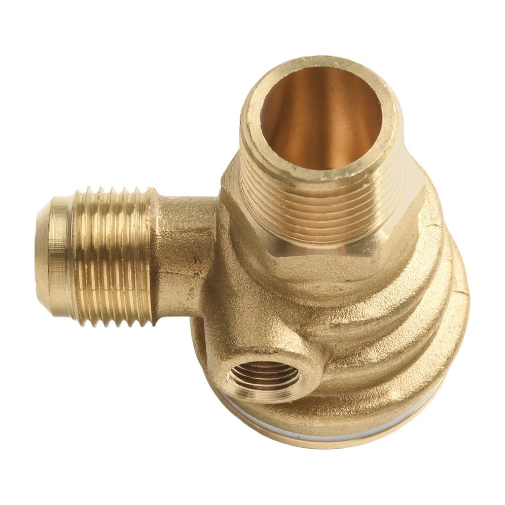 3 Port Copper Check Valve Connector with Male Threads for Air Compressor Tubes Air Pressure Tank and Piston Pump