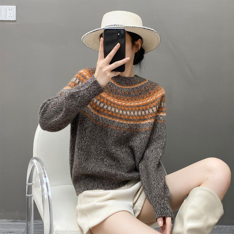 Qinghe 100% Kašmírový Dámský Svetr - Ultra Měkký Luxusní Zimní Pulovr