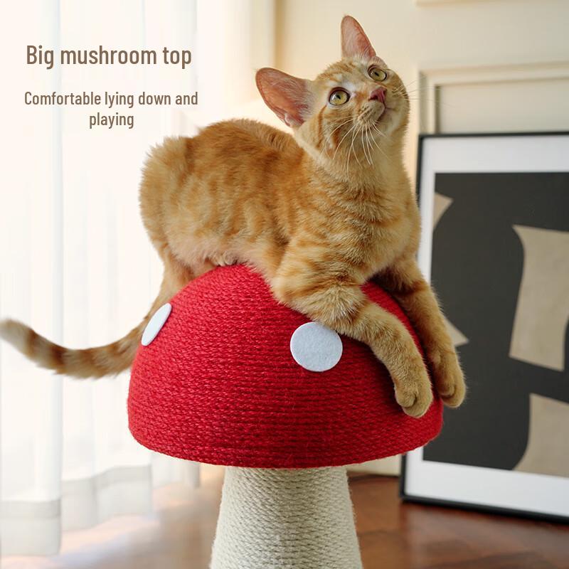 Red Mushroom Sisal Cat Scratching Post