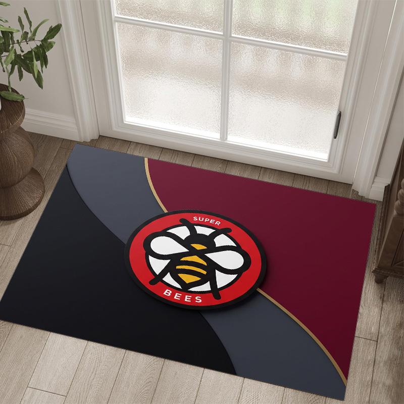 Brentford Football Design Crystal Velvet Carpet Cozy Non?Slip Printed Rug For Bedroom Living Room Entrance