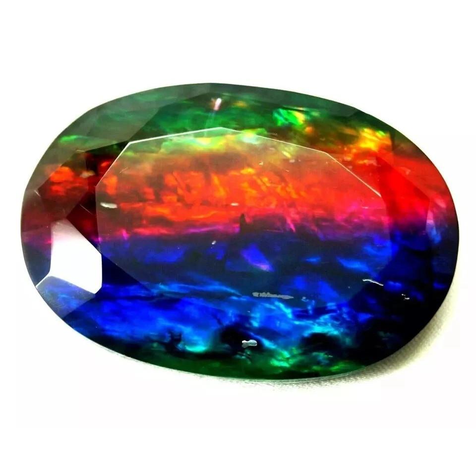 VVS Ammolite Like Opal Play With Color Natural Oval Cut 84-86 Ct Loose Gemstone
