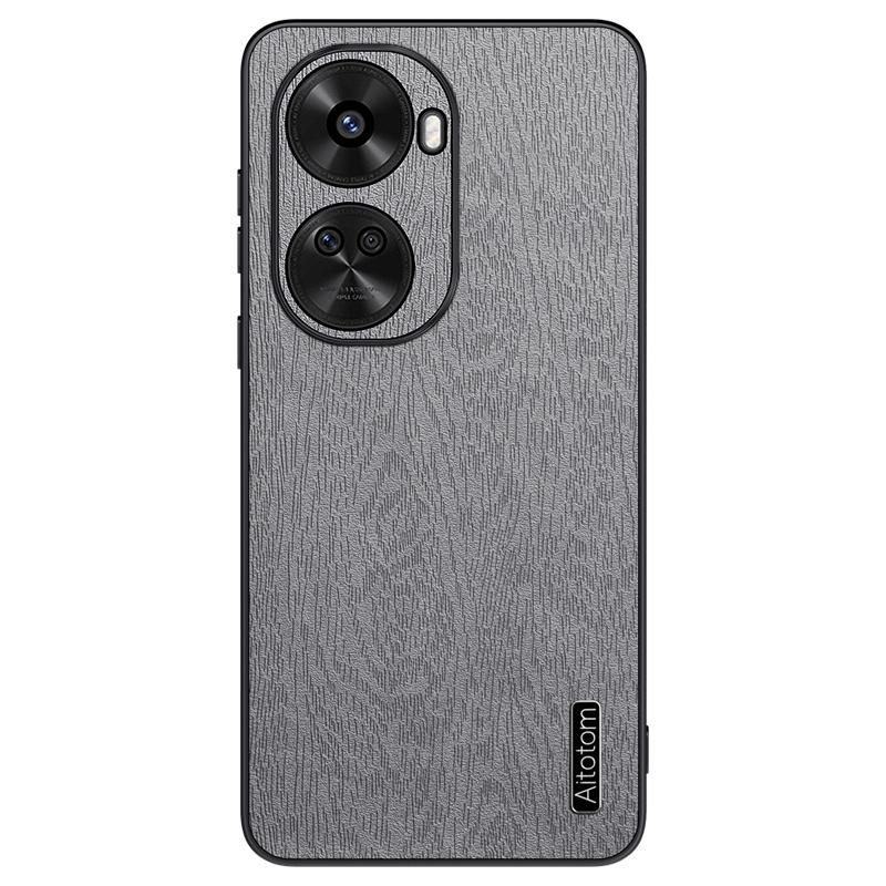 For Huawei Nova 11 SE/nova 12 SE 4G Cell Phone Case Wood Grain PC+TPU+PU Back Cover