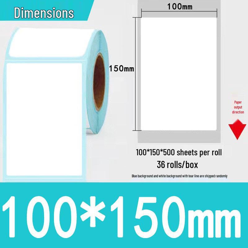 Three-Proof Thermal Label Paper 100x100mm & 70x20mm - Customizable for Label Printing