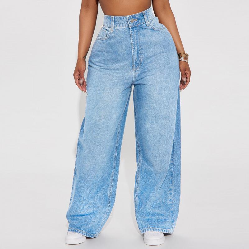 Nouveau jean pour femme jean taille haute coupe slim jambe droite en denim est populaire