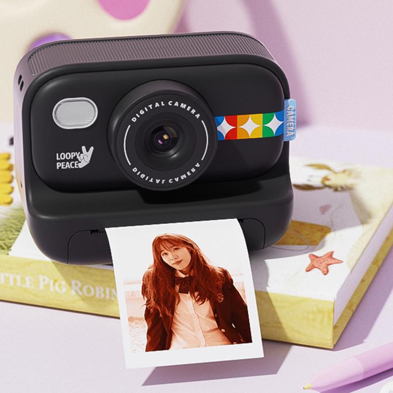 Barevný instantní fotoaparát pro děti, Vánoční dárky k narozeninám pro dívky a chlapce, HD digitální videokamery, termopapír bez inkoustu