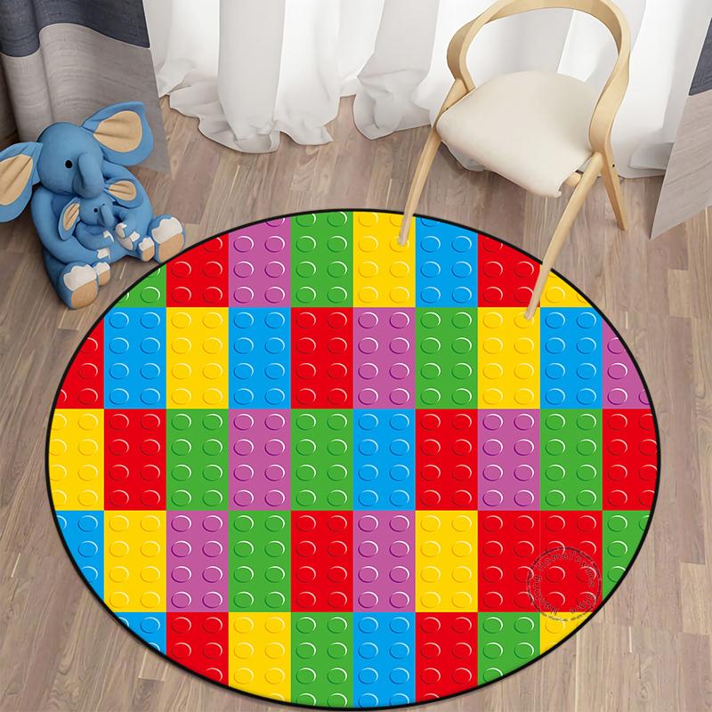 3D Hole Round Carpet Floor Mat Cushion Area Rug Living Room Carpet Table Mat Polyester Children's Room Decor Door Mat