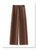 Women's Woolen Casual Pants - 2024 Autumn/Winter Collection, Relaxed Fit, Narrow/Wide Leg, Lazy Straight-Leg Style