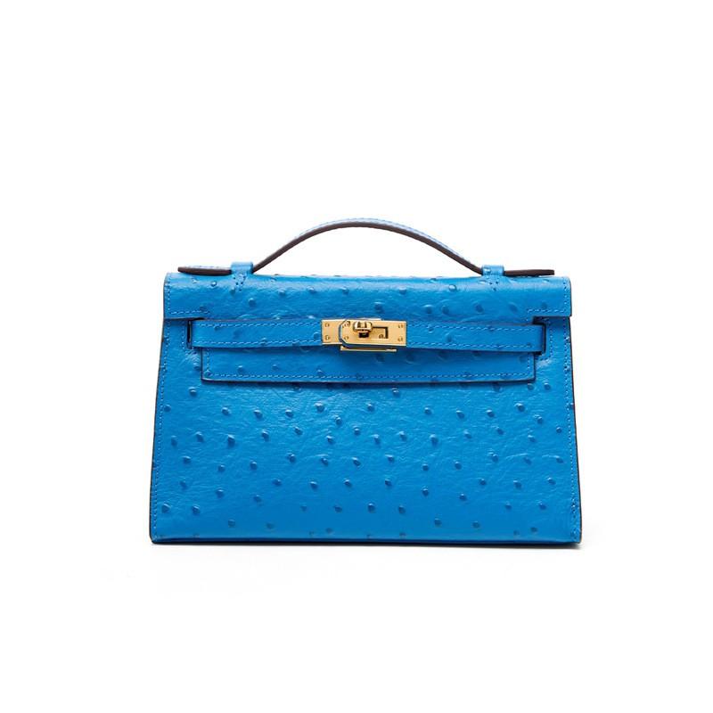 Tasche mit Straußenmuster Handtasche Schultertasche Oberste Schicht Rindsleder Modisch Vielseitig High-End-Design Nische Crossbody