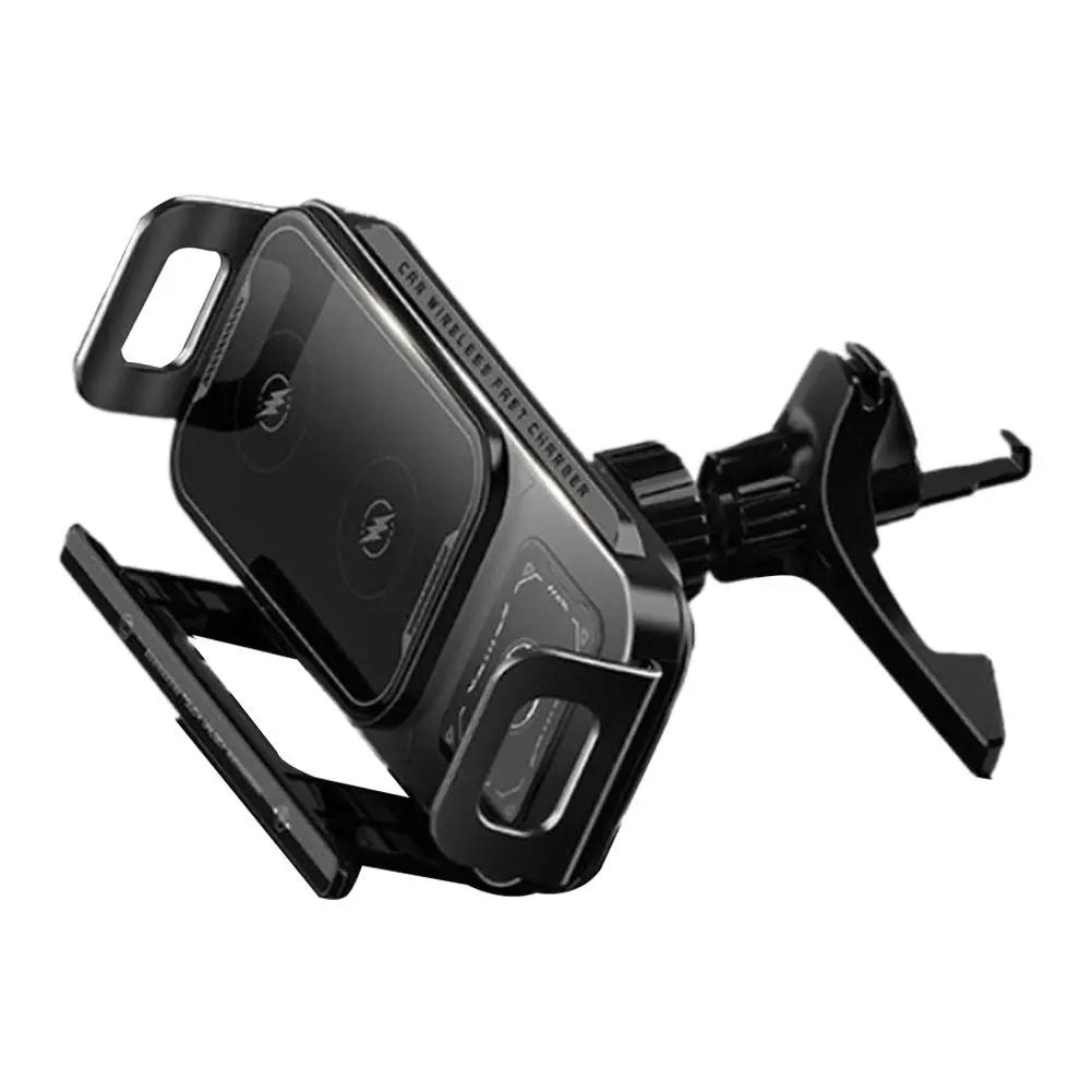

15W Universal Car Phone Wireless Charger Holder 360° Rotation Mount for Samsung Galaxy Fold 6 5 4 3 Z Flip S25 S24 1 C0M6 чорний