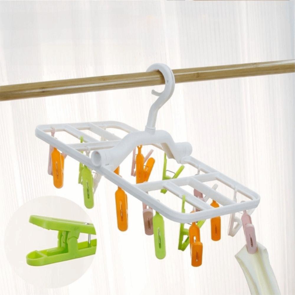 Foldable Socks Clip Plastic Laundry Clip Multifunctional Underwear Drying Rack Bathroom