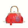 Damen Abend-Clutch Tasche Retro Stickerei Quasten Handtasche Formelle Crossbody Taschen für Hochzeit Cocktailparty