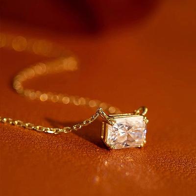 Sterling Cubic Zirconia Pendant Necklace for Women Temperament Gold Plated Choker Necklace Statement Jewelry