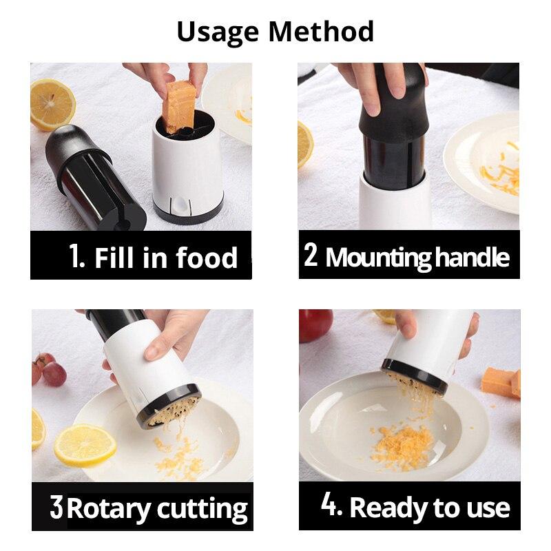 Cheese Grater 2 Pattern Blade Kitchen Gadgets Chocolate Grater DIY Butter Food Mill Cheese Grater Slicer ABS+Stainless Steel