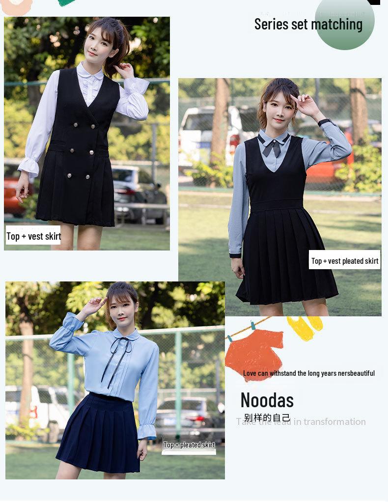 Women's College Style Long-Sleeve Shirt Dress - 2022 Spring Collection