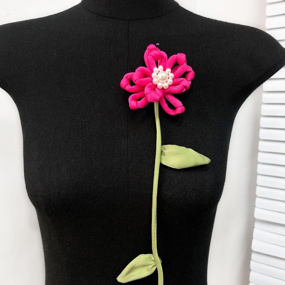 

Вышитая нашивка в стиле сяосянфэн, двухслойная нашивка для одежды, новая цветочная тканевая наклейка розы красного