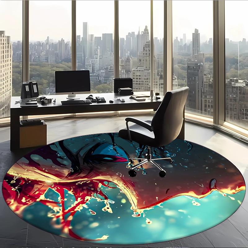 Uccisore di demoni (19) Tappeto Rotondo per Ufficio Tappeto Decorativo per Pavimento per Ufficio Camera da Letto Soggiorno e Spazio Domestico