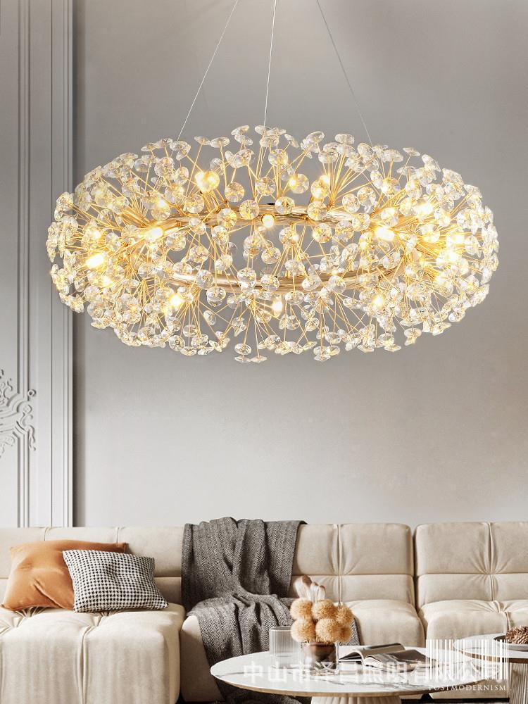 Nordic Dandelion Crystal Pendant Light for Living Room, Bedroom & Bar - Luxurious Creative Style Lighting