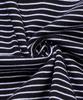 AGOD Roll-Up Snap Henley Neck Striped Half T-Shirt [Black]