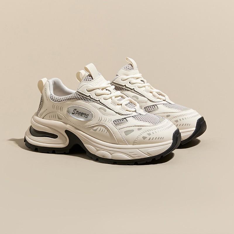 

Mesh breathable dad shoes women s 2025 autumn new versatile soft leather small sports shoes lightweight running shoes 40