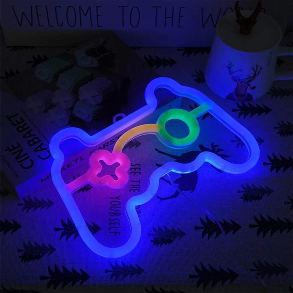 1 Stück USB LED-Spielkonsolen-Neonlicht, Controller-Nachtlicht, geeignet für Spielzimmer, Partys und Wanddekoration