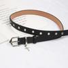 Pin Buckle Casual Simple Belt Personalized Button Head Jeans Dress Decorative Black Belt