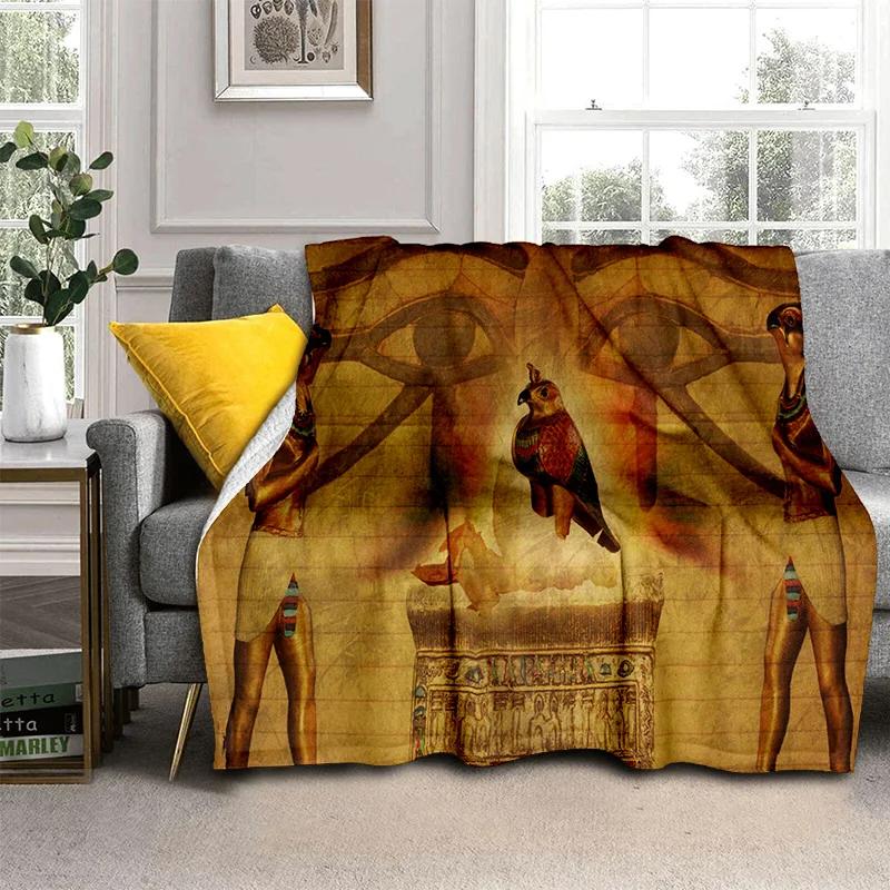 Pharaoh Egyptian Mythology Hieroglyphics Blanket,Soft Throw Blanket for Home Bedroom Bed Sofa Picnic Travel Office Cover Blanket