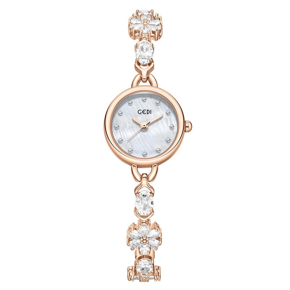 

CQ471 Модный браслет с подсолнухом Женские часы Легкий роскошный ювелирный стиль Водонепроницаемые кварцевые часы для женщин