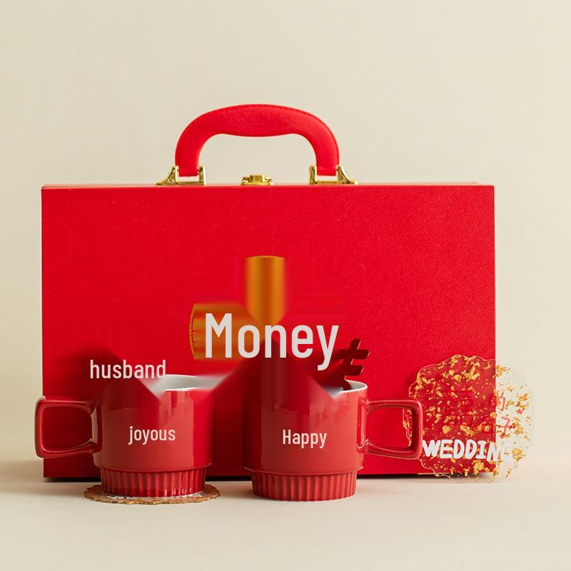 Newlywed Honeymoon Gift: Practical Wedding Coffee Cup Set & Ornament for Bride, Best Friend, or Engagement