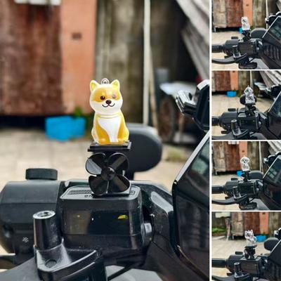 Decorazione per Moto Forma di Cane Carino Luci LED a Energia Eolica Ornamenti Autonomo per Manubrio Accessorio per Bici a Forma di Cane