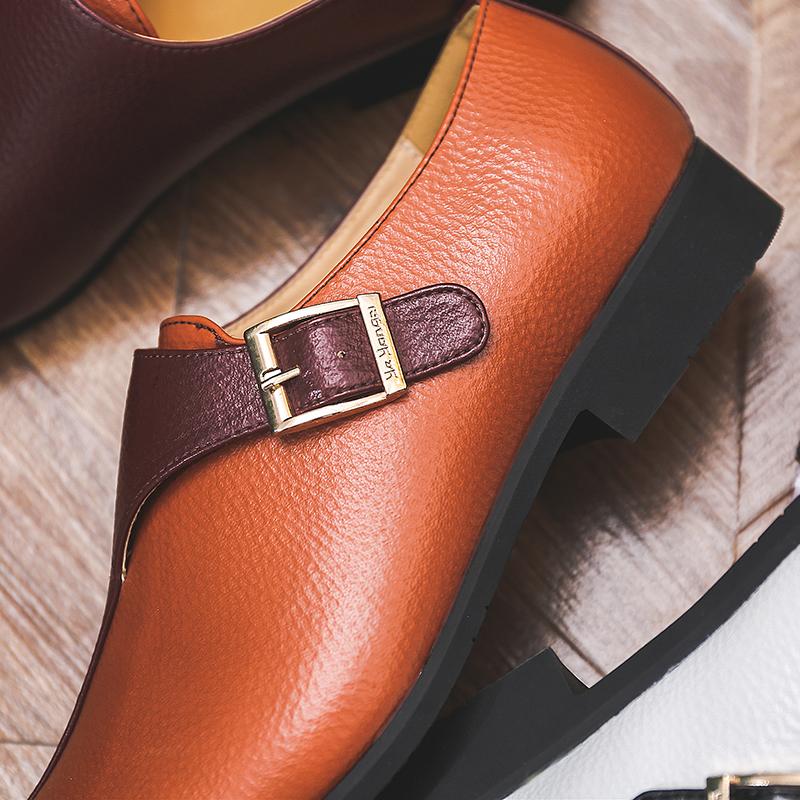 Новая лоскутная кожаная обувь больших размеров для мужчин — фото 3