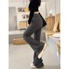 Gray Low-waisted Bell-bottom Pants for Women In Autumn and Winter New Drooping Yoga Hoof Floor Pants Slim Drawstring Micro-flare Pants