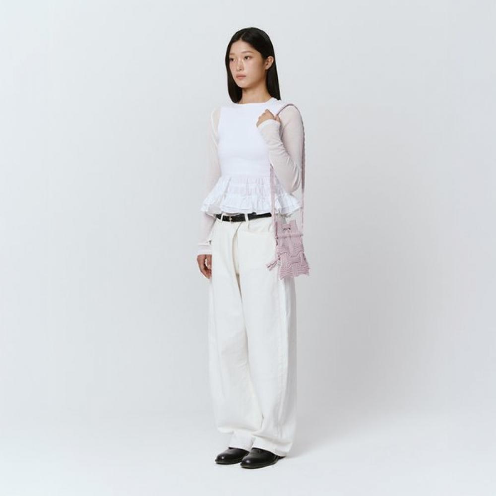 Pleatsmama Mini Crossbow Bag Pale Pink Glitter