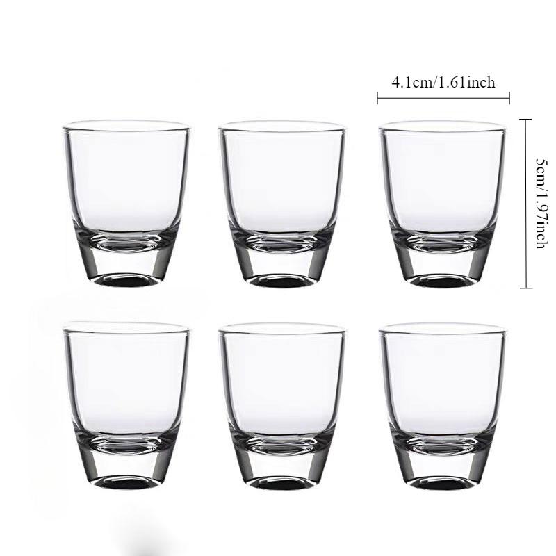 Set da 6 pezzi Squisito Bicchiere da Vino Piccolo Elegante Bicchierino da Shot Calice da Baijiu Festa Trasparente Bicchiere per Distillati Utensili da Vino Bicchieri da Bar